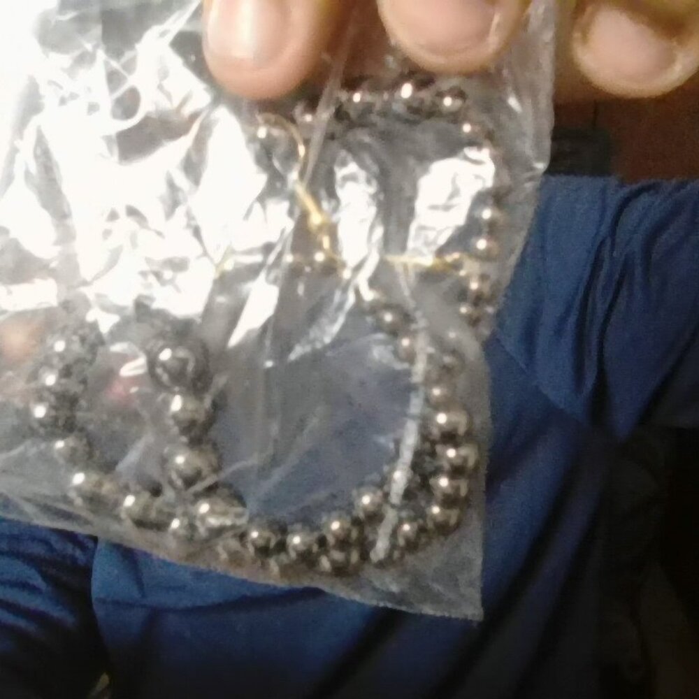 black mixed with sliver earrings